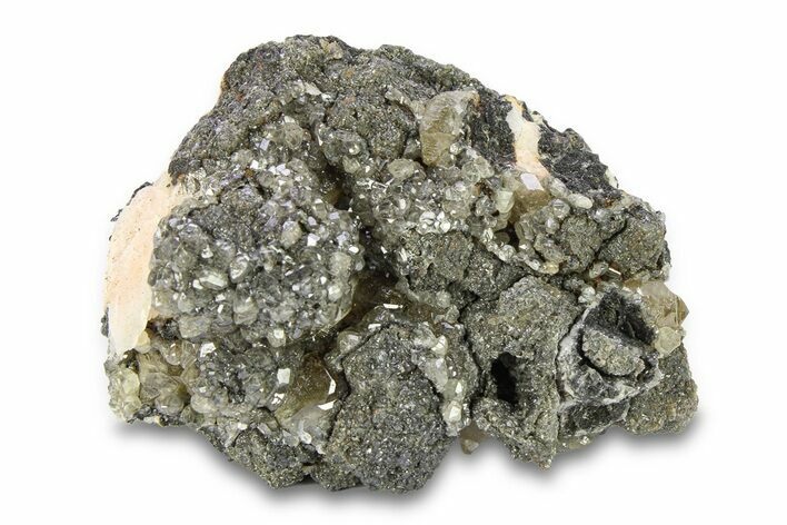 Cerussite Crystals with Bladed Barite on Galena - Morocco #291042